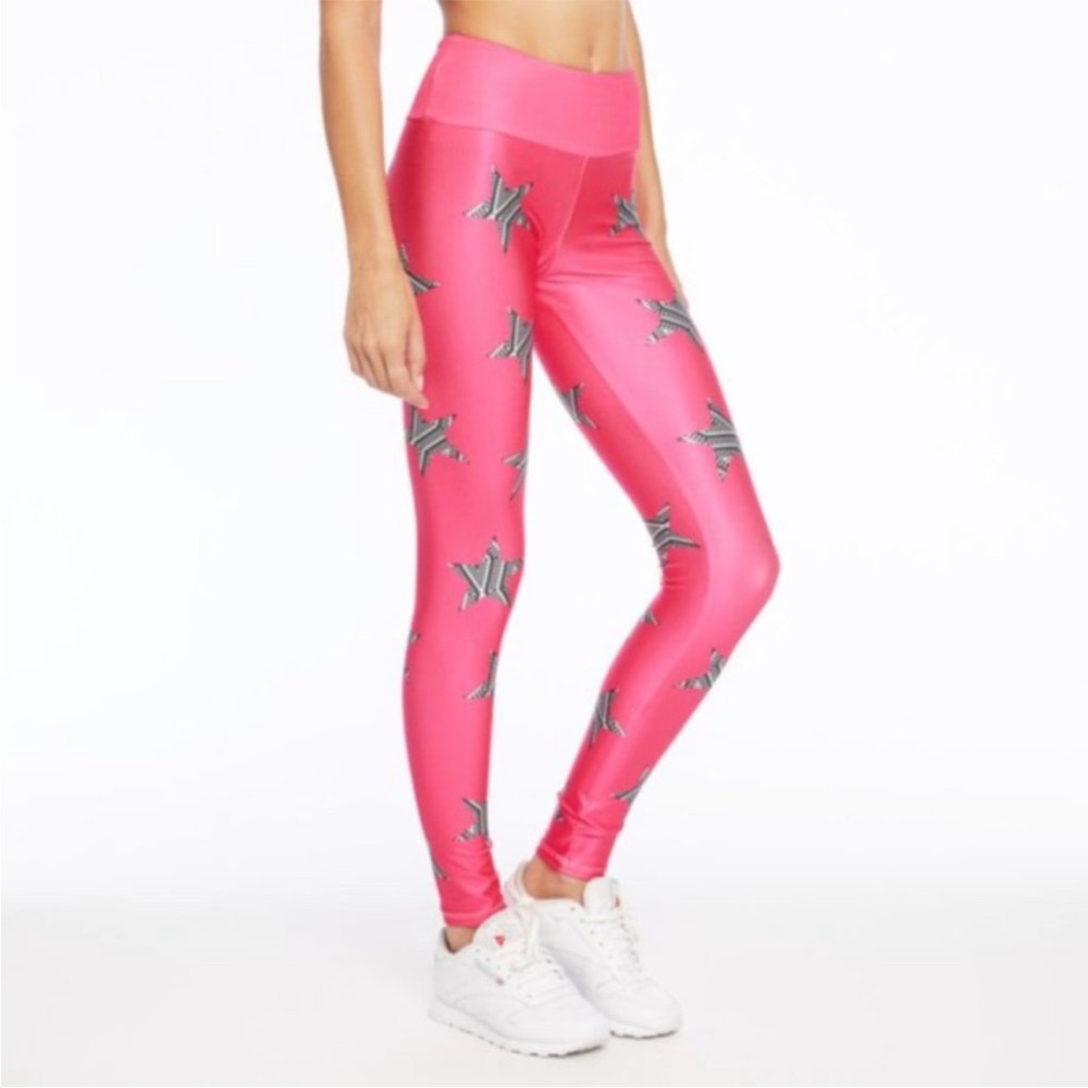 Goldsheep Pink Moroccan Stars Leggings Size XS